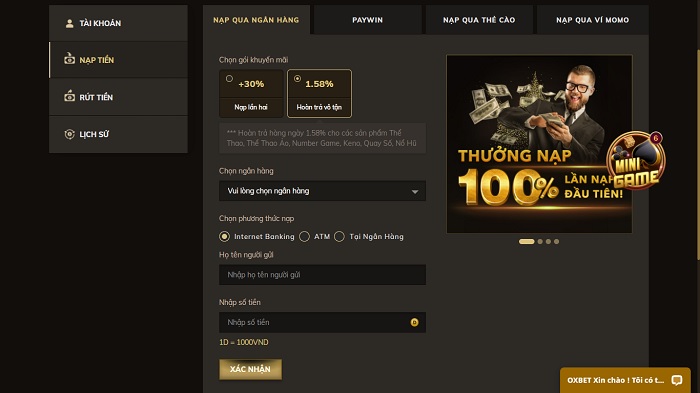 Giao diện của 97Win rất tinh tế và hiện đại - 97Win